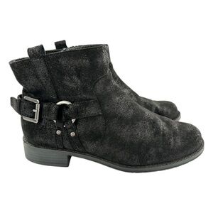 Aerosoles Sweet Ride Harness ankle booties size 8.5 black faux suede boots